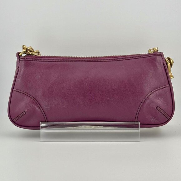 RARE Vintage Y2K Juicy Couture Leather Shoulder Bag with Gold Chain Strap - Picture 11 of 14